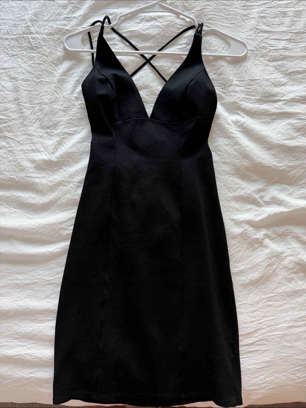 Lulu's Black Crisscross Strappy Midi Dress